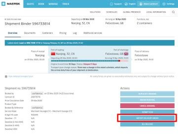 maersk delivery order request